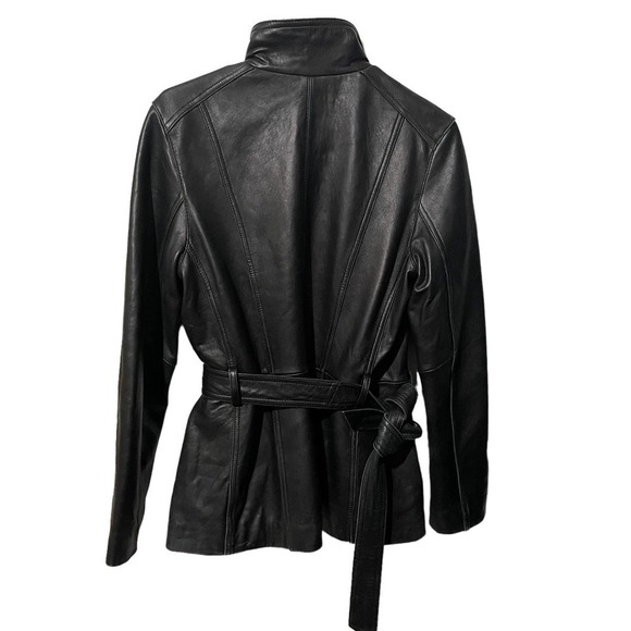 Nine West Buttery Soft 100% Leather Jacket W/Belt - Picture 4 of 5